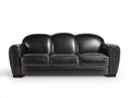 Divani a 3 posti - Pelle sintetica - 240 x 95 x 90 cm - Nero - Stile classico