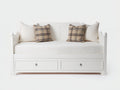 Divano letto - Legno-Tessuto - 210x98x86 cm - Bianco - Stile classico