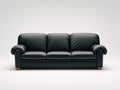 Divani a 3 posti - Rivestimento effetto pelle - 220 x 92 x 88 cm - Nero - Stile classico