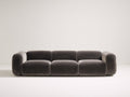 Divani a 3 posti - Velluto - 245 x 100 x 78 cm - Grigio - Stile moderno