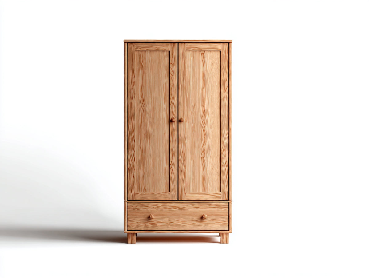 Armadio - Legno - 92 x 51 x 188 cm - Miele - Stile classico
