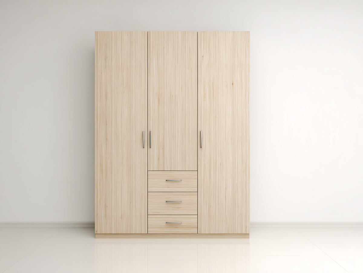 Armadio - Legno composito - 156 x 56 x 211 cm - Frassino chiaro - Stile minimalista