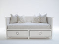 Divano letto - Legno-Tessuto - 210x98x85 cm - Bianco - Stile moderno
