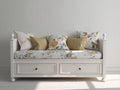 Divano letto - Legno-Tessuto - 205x95x88 cm - Bianco - Stile country