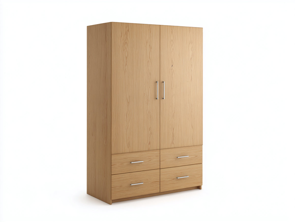 Armadio - Legno - 126 x 55 x 204 cm - Rovere chiaro - Stile moderno