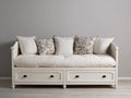 Divano letto - Legno-Tessuto - 210x98x85 cm - Bianco avorio - Stile classico