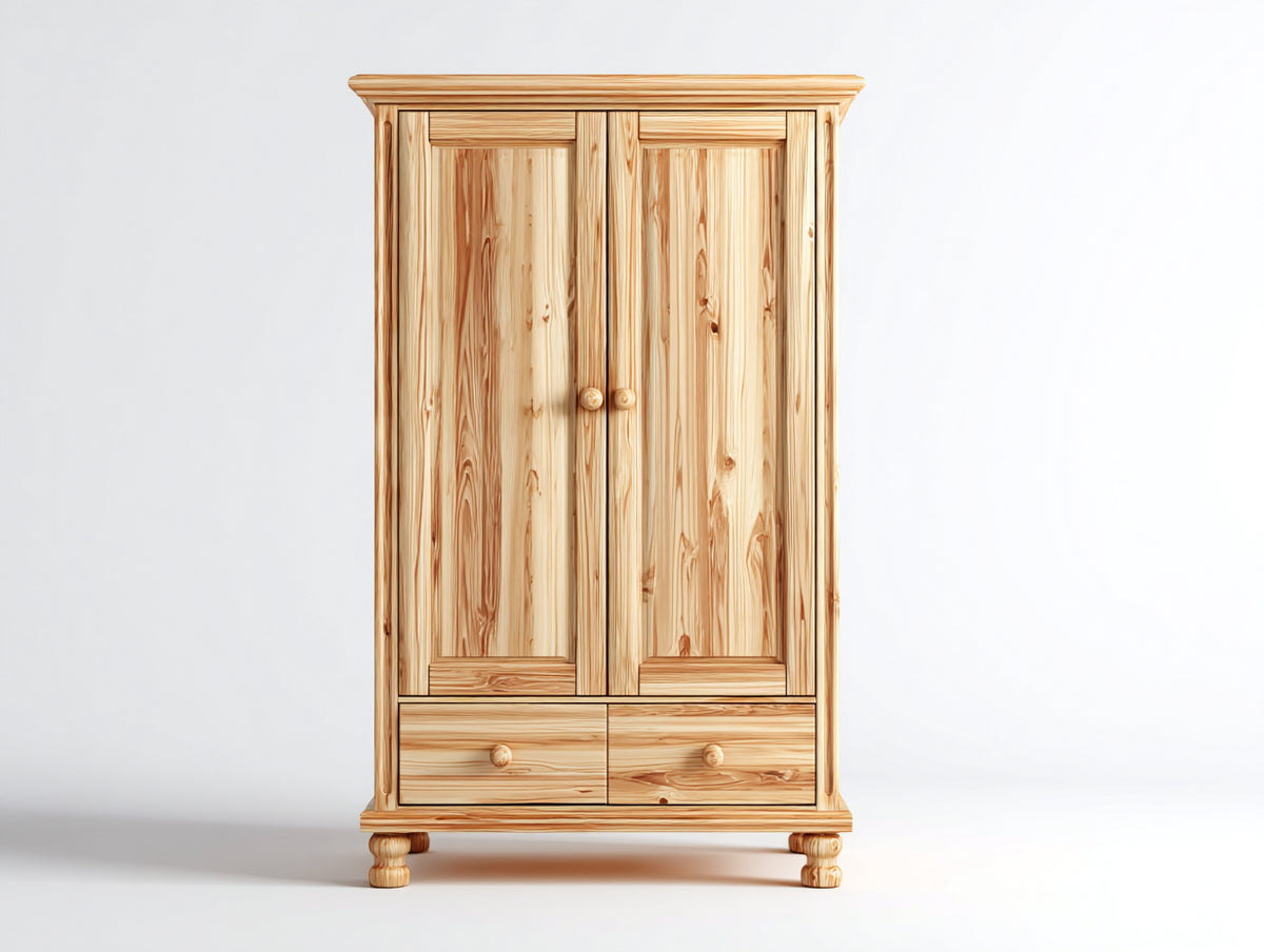 Armadio - Legno - 99 x 53 x 190 cm - Pino naturale - Stile classico