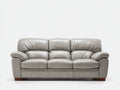 Divani a 3 posti - Pelle sintetica - 235 x 95 x 90 cm - Grigio chiaro - Stile classico