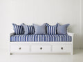 Divano letto - Legno-Tessuto - 210x98x85 cm - Bianco - Stile moderno