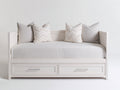 Divano letto - Legno-Tessuto - 210x98x85 cm - Bianco - Stile moderno