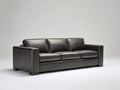 Divani a 3 posti - Pelle sintetica - 235 x 95 x 88 cm - Grigio scuro - Stile moderno