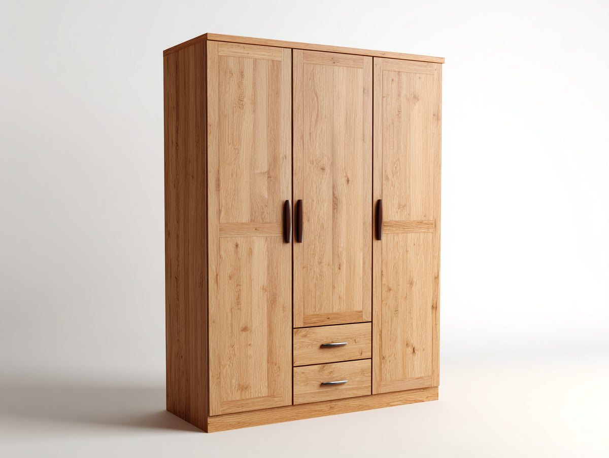 Armadio - Legno - 148 x 56 x 202 cm - Rovere naturale - Stile contemporaneo