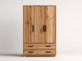 Armadio - Legno - 128 x 53 x 198 cm - Rovere miele - Stile rustico moderno