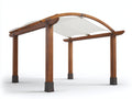 Pergola da giardino - Legno-Tessuto - 336 x 296 x 272 cm - Marrone caldo-Bianco - Contemporaneo