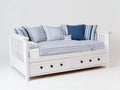 Divano letto - Legno-Tessuto - 210x98x86 cm - Bianco - Stile moderno