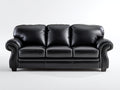 Divani a 3 posti - Pelle sintetica - 240 x 95 x 90 cm - Nero - Stile classico
