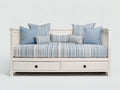 Divano letto - Legno-Tessuto - 210x98x85 cm - Bianco - Stile moderno