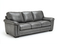 Divani a 3 posti - Pelle sintetica - 225 x 95 x 90 cm - Grigio - Stile moderno