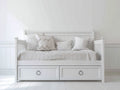 Divano letto - Legno-Tessuto - 210x98x86 cm - Bianco - Stile classico