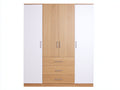 Armadio - Legno - 180x52x200 cm - Rovere chiaro-Bianco - Stile moderno