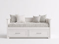 Divano letto - Legno-Tessuto - 210x98x85 cm - Bianco - Stile moderno